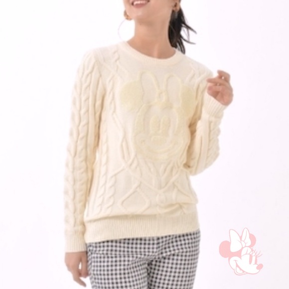 Disney Minnie Mouse Cable Knit Pullover Sweater - Picture 1 of 7